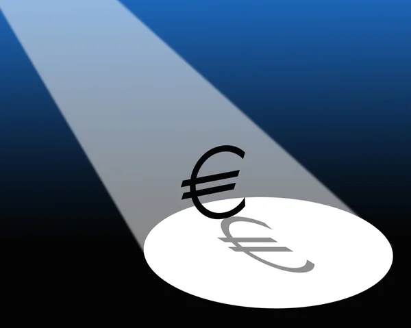 Euro in spotlight — Stock Photo, Image