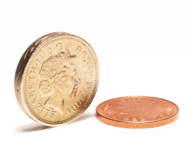 Pound and penny — Stock Photo, Image
