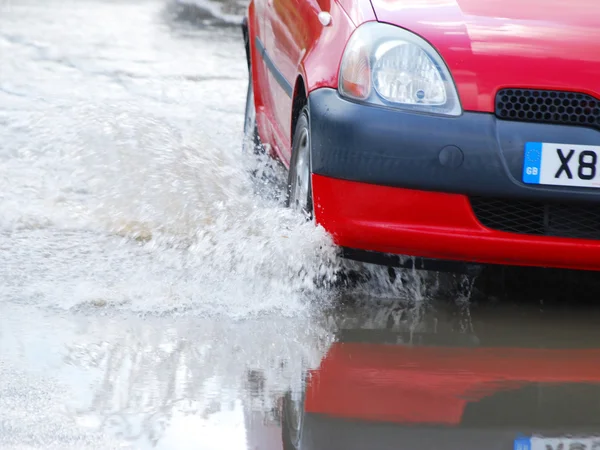 Car driving in water — Stock Photo, Image