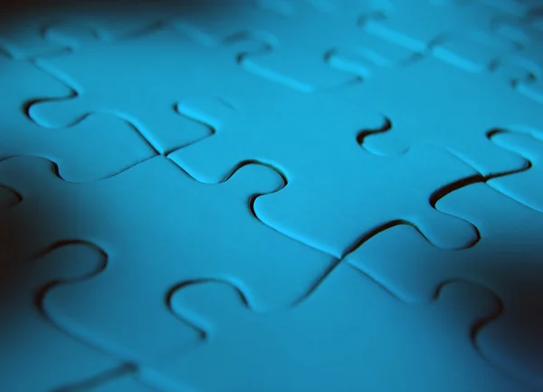 Mavi renkli igsaw puzzle — Stok fotoğraf