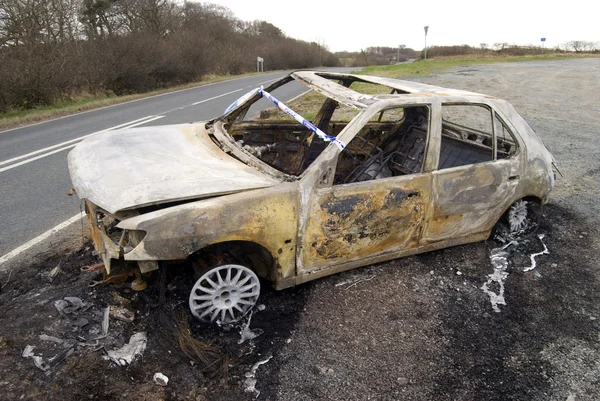 Spalony samochód — Zdjęcie stockowe