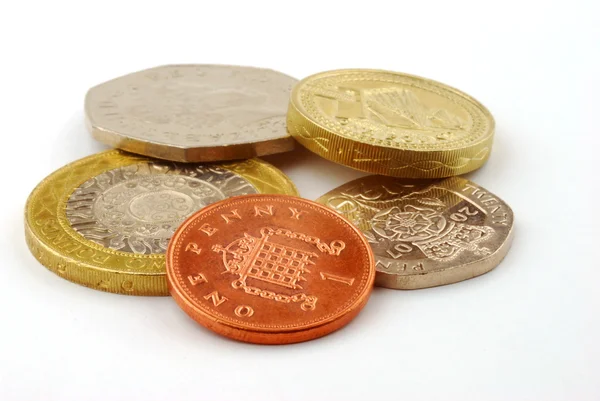 Монеты Великобритании — стоковое фото