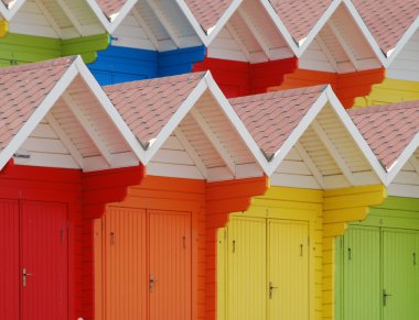 Scarborough beach huts clipart