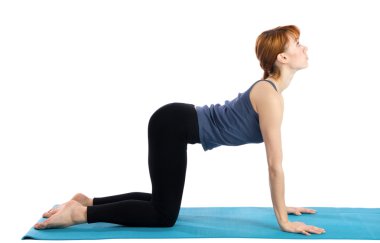 Woman Practices Yoga clipart