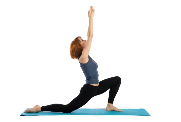Woman Practices Yoga — Stock Photo, Image