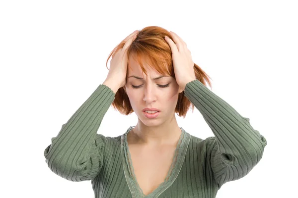 Başı ağrıyan kadın — Stok fotoğraf