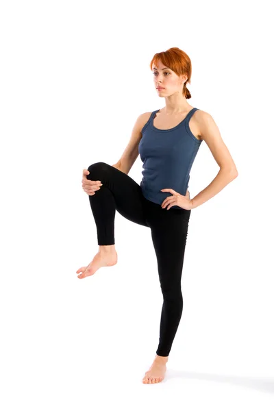 Fit Slim Woman Practising Yoga — Stock Photo, Image