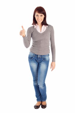 Young Woman Showing OK Sign clipart