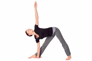 Fit Woman Practicing Yoga Exercice clipart