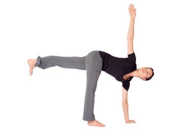 Fit Woman Practicing Yoga Exercice clipart