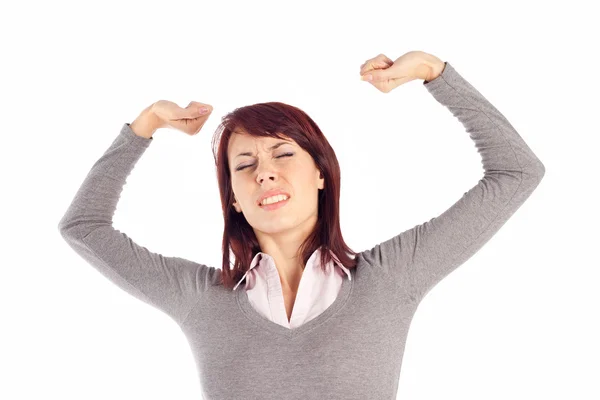 Woman Stretching her Arms — Stock Photo, Image