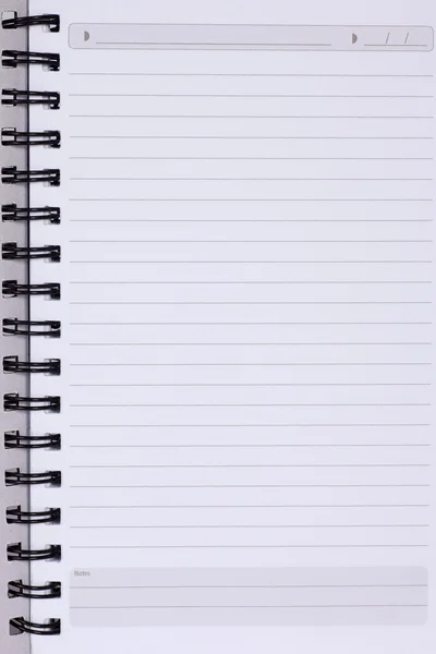 Beyaz çizgili not defteri — Stok fotoğraf