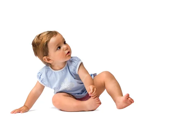 Baby Girl Trying to Touch Something — Stock Photo, Image