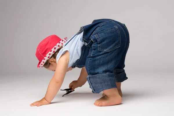 Moda bebê menina posando — Fotografia de Stock