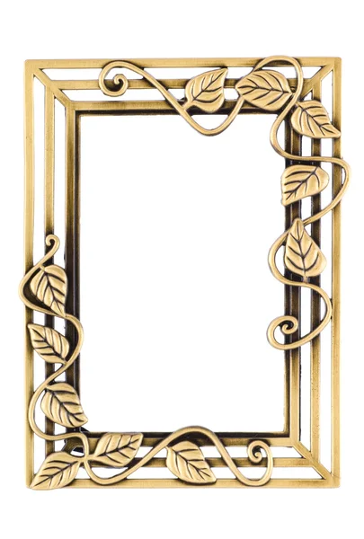 Prázdný zlatý dekorativní rámeček — Stock fotografie