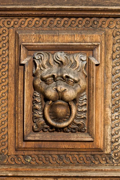 stock image Wooden Relief of Lion