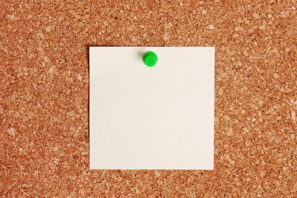 Blank Note Paper on Corkboard — Stock Photo, Image