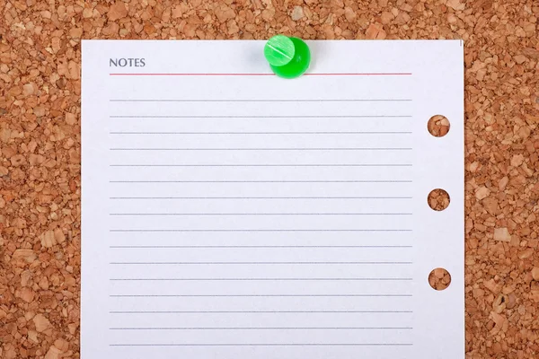 Blank Paper Note on Corkboard — Stock Photo, Image