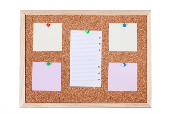 stock image Blank Paper Notes on Corkboard