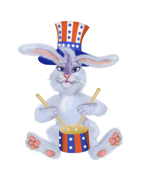 Amerikanischer Patriotischer Hase — Stockfoto
