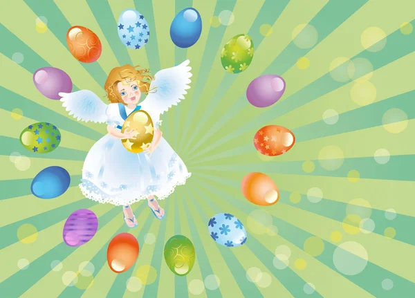 Powód Wielkanoc z aniołem-1 — Zdjęcie stockowe