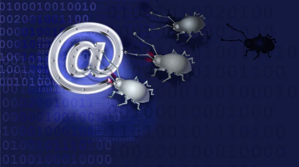Vírus estão bombardeando um e-mail — Fotografia de Stock