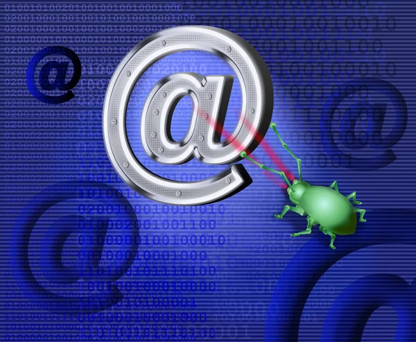 stock image A spy virus breaks up e-mail