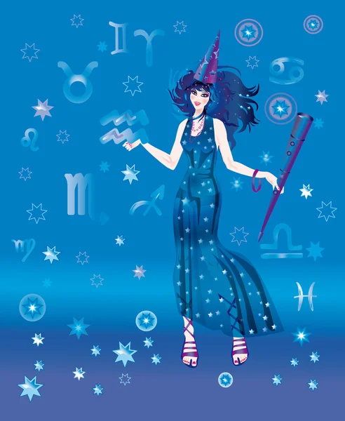 Astrologer dziewczyna — Zdjęcie stockowe