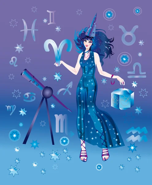 女の子の占星術師 — ストック写真