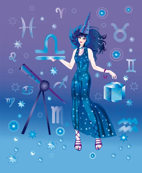 Дівчина астролог — стокове фото