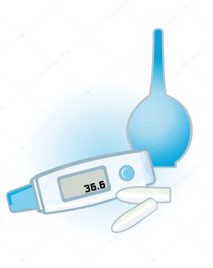 Medical objects on a blue background