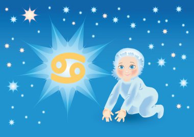 Baby a zodiac Cancer clipart