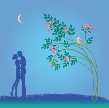 Nightly walk of falling in love clipart