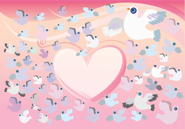 Sevgi ve güvercinler — Stok fotoğraf