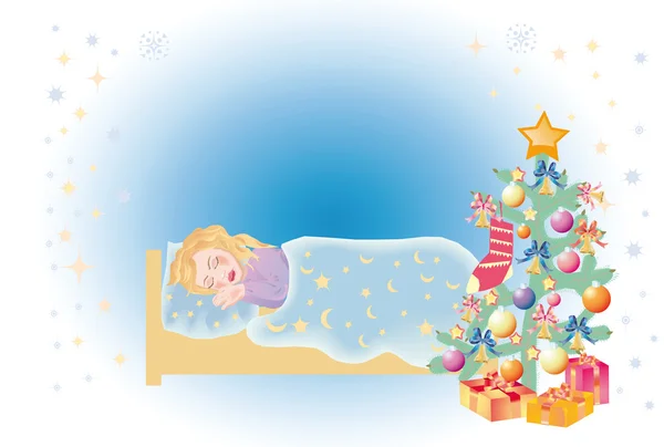 クリスマスの上で寝る — ストック写真