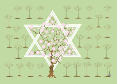 NewYear of trees or TubiShvat clipart