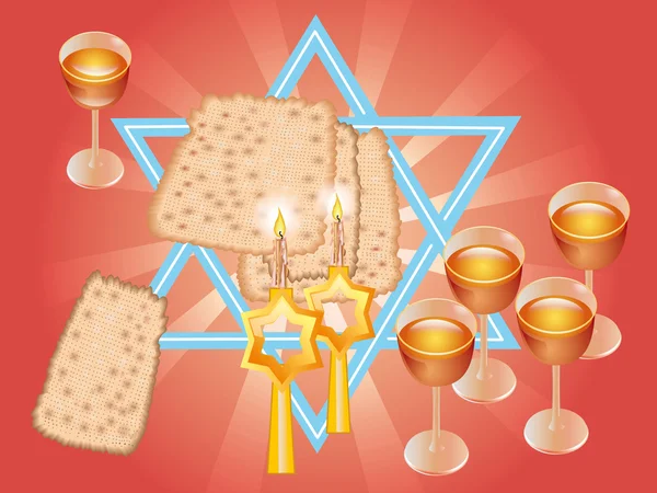 Pesach Seder oder Wein und Matza — Stockfoto