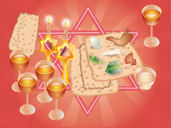 A Pesakh (zsidó Húsvét szakrális étkezés) — Stock Fotó