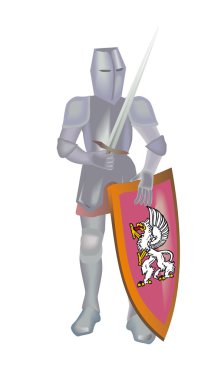 Knight with lifted throw clipart