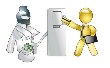 Pumping out of money from ATMS clipart