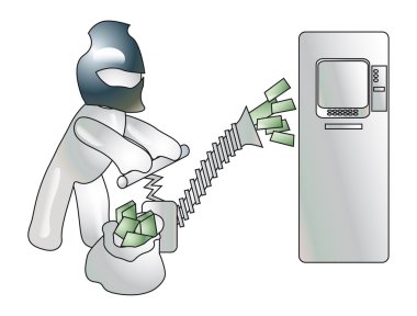 Pumping out of money from ATMS clipart