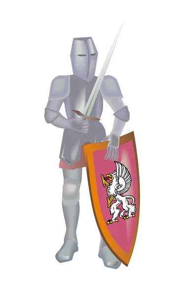 Knight with lifted throw — Stock Photo, Image