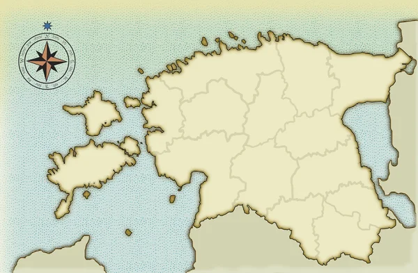 Age-old map of Estonia — Stock Photo, Image