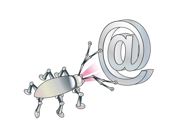 Wirus szpieg zrywa e-mail. koncepcja — Zdjęcie stockowe