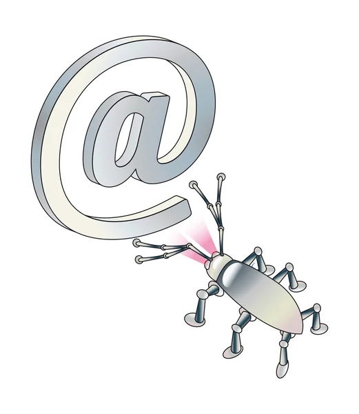 Angriff von Viren oder Spionageprogramm auf E-Mails. — Stockfoto