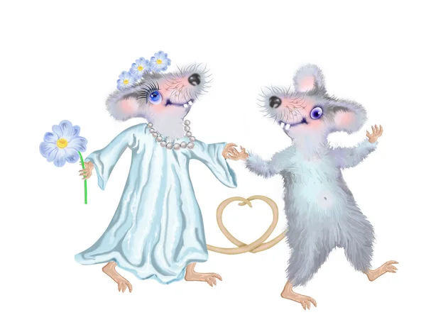 Twee in liefde muizeniki aşk fareler — Stockfoto