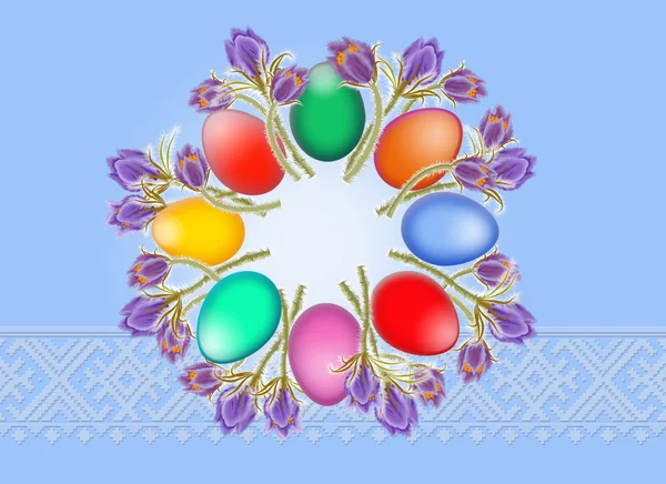 Easter background from eggs — Stock Photo, Image