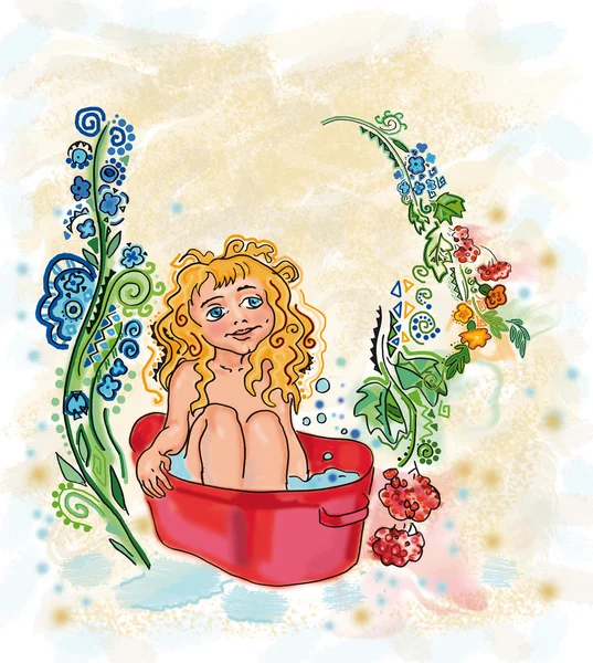 Dívka se koupe — Stock fotografie