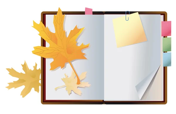 Caderno de outono exposto — Fotografia de Stock