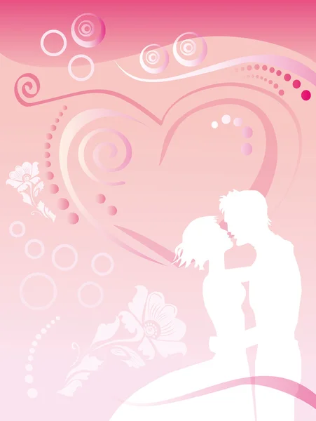 In love pair on a background lines — Stock Photo, Image